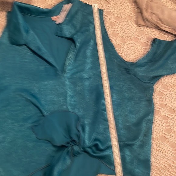 BUCKLE Willow & Root COLD SHOULDER Tie Front Top TEAL Sexy XL NWT - Picture 6 of 6